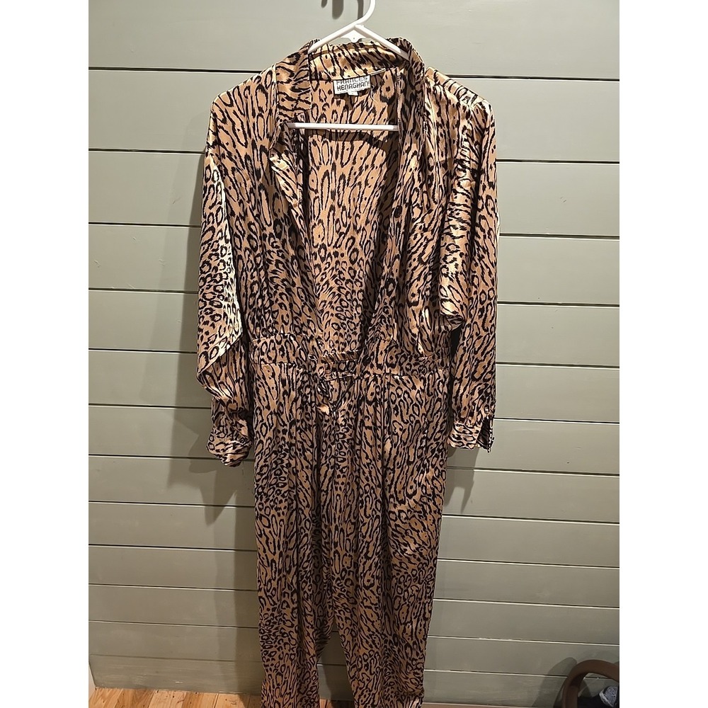 Vintage 1980s Animal / Leopard / Cheetah Print dress Frances Henaghan Size 8